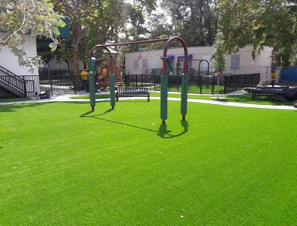 Artificial turf playground area designed for community use in Suwanee, GA
