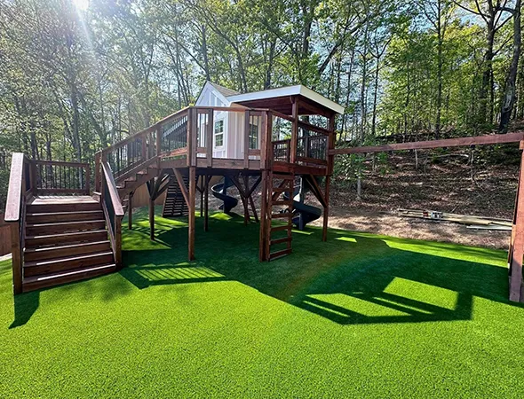 Dog-friendly synthetic turf installation in Johns Creek, Georgia