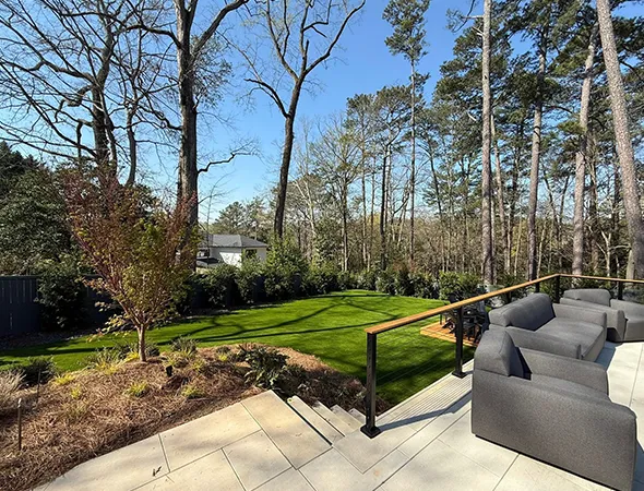 Durable turf lawn installed for a family home in Roswell, GA