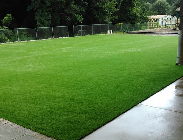 Artificial turf athletic area on a school campus in Milton