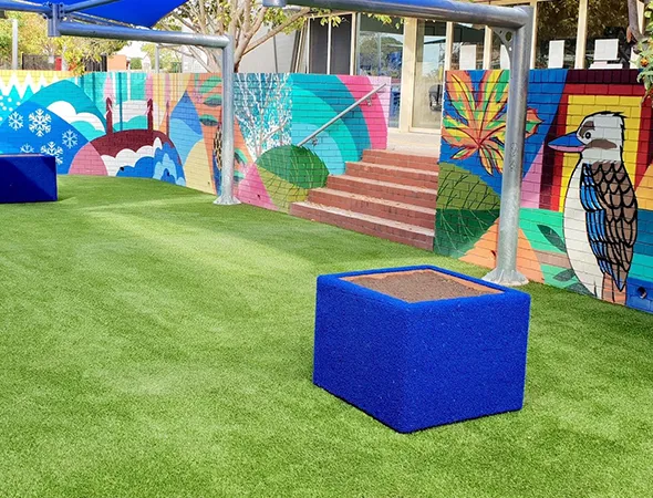 Synthetic turf surface for outdoor student recreation